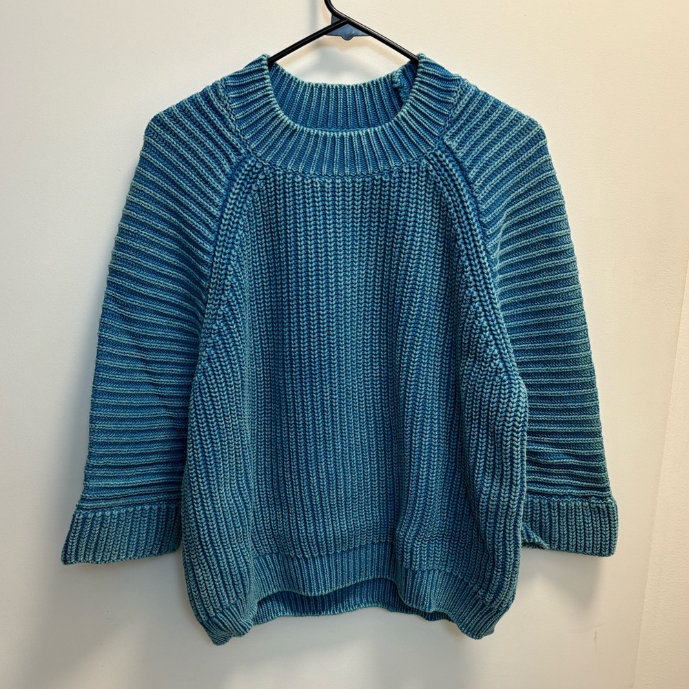 Maeve Sweater, Blue, Size Large, 100% cotton (Anthropologie)